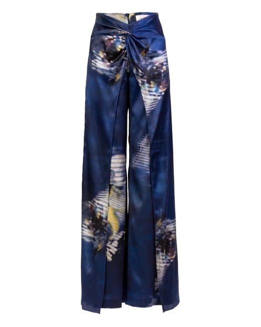 Silvia Tcherassi Blue Canturipe Silk Trousers