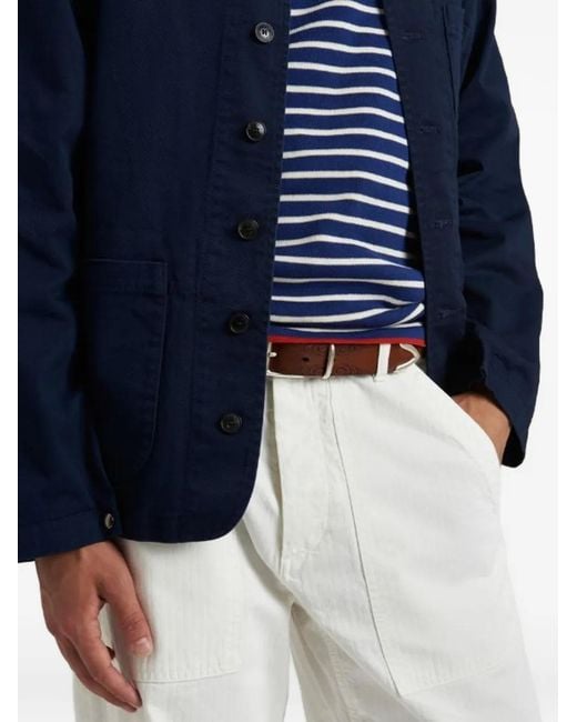 Fortela Blue Buttoned Cotton Jacket for men