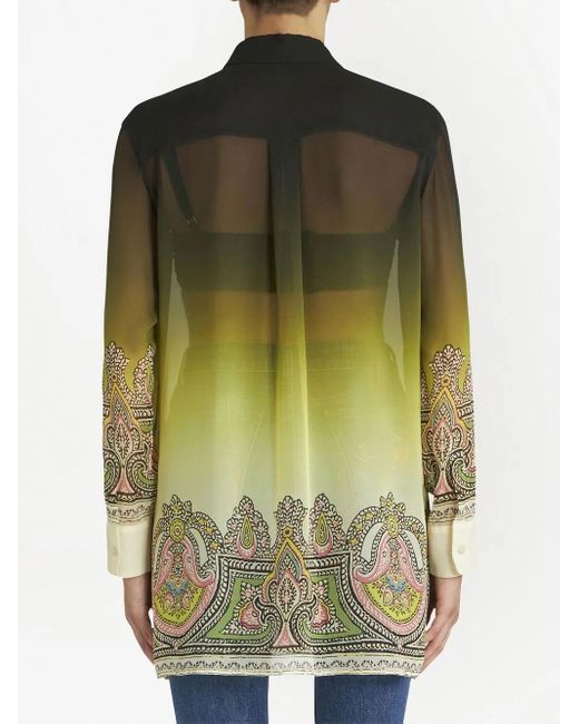 Etro Gray Paisley-print Shirt