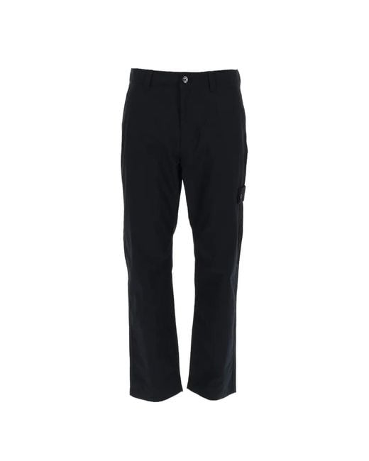 Stone Island Black 3100020 Logo-Patch Cargo Pants for men