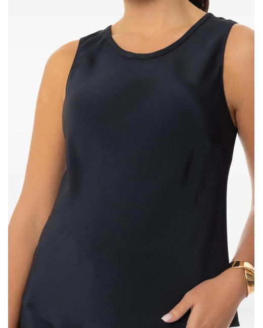 Peter Cohen Blue Flick Round-Neck Sleeveless Tank Top