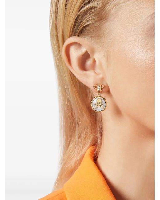 Philipp Plein ミニロゴ ピアス Metallic