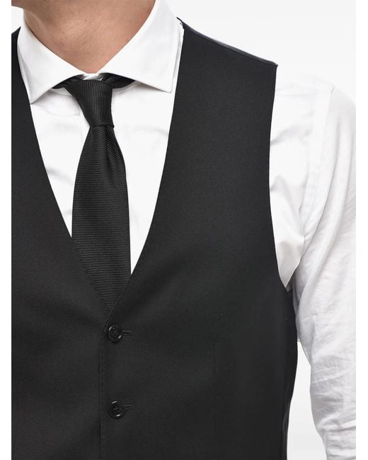 Corneliani Black Virgin-Wool Waistcoat for men