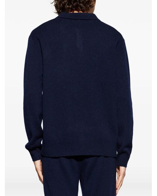 Lisa Yang Blue Buttoned Polo Shirt for men