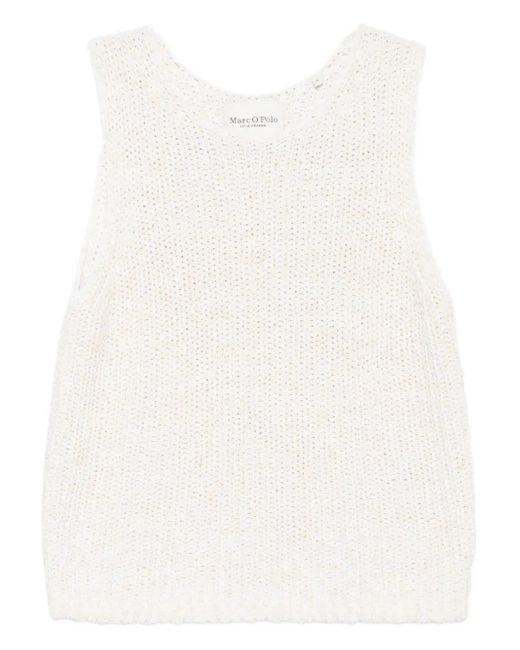 Marc O' Polo White Open-Knit Sleeveless Top
