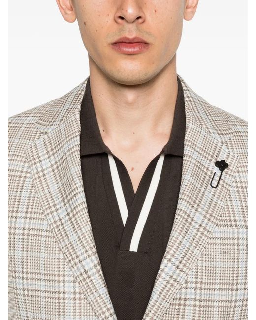 Lardini White Checked Blazer for men