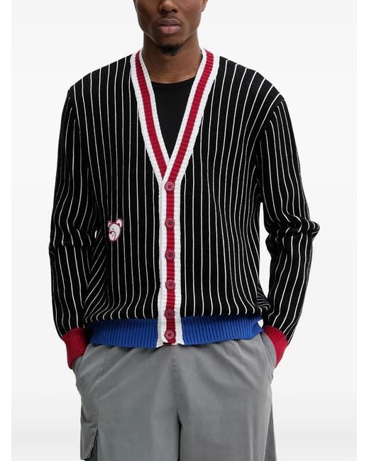 INBETWEENERS Black Striped Appliqué Cardigan