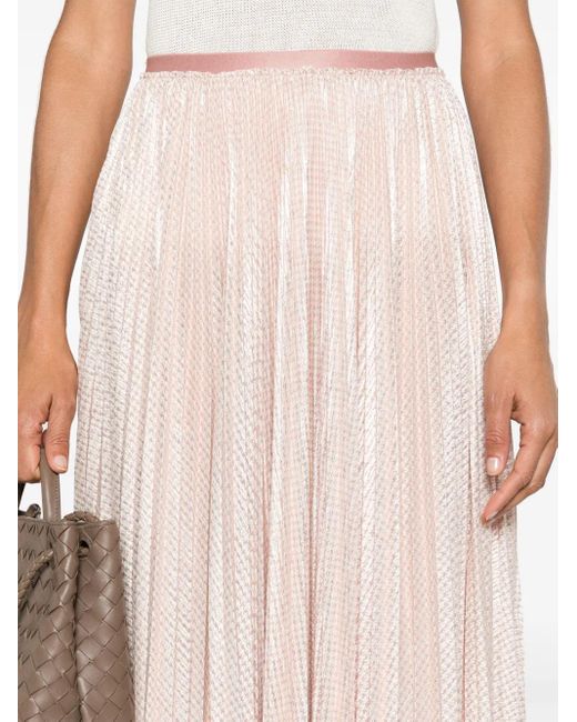 Jupe Plissée À Motif Pied-De-Poule Forte Forte en coloris Pink
