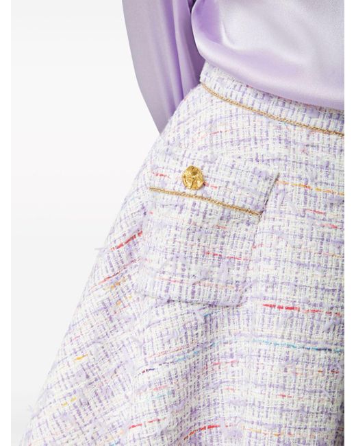 Nina Ricci Purple Tweed Skater Miniskirt