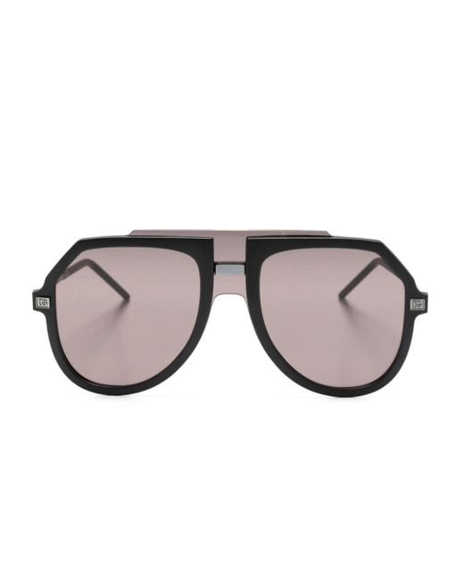 Dolce & Gabbana Black Dg6195 Pilot-frame Sunglasses for men