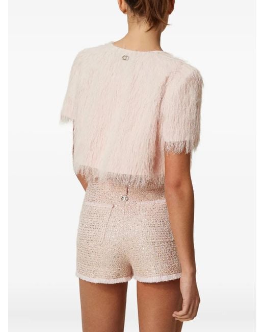 Giacca Crop A Maniche Corte di Twinset in Pink