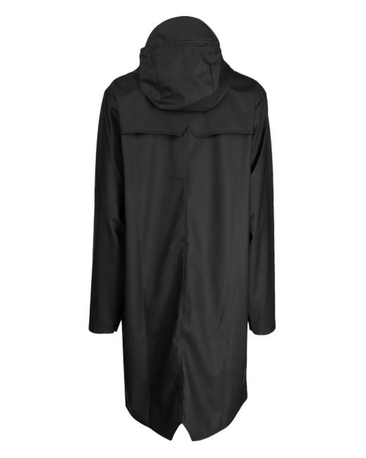 Rains Black Press-Stud Waterproof Jacket