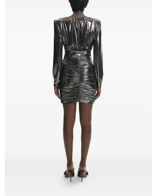 Lita Couture Gray Luz V-Neck Mini Dress