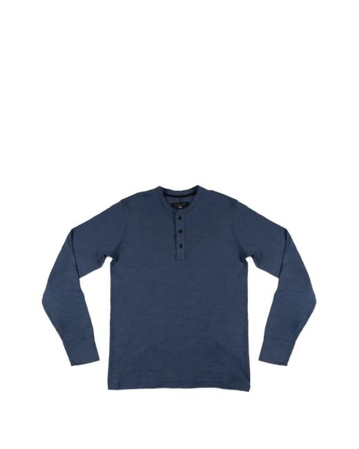 Rag & Bone Blue Button-Fastening T-Shirt for men