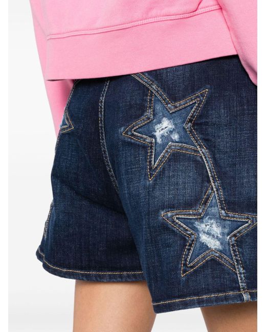 DSquared² Blue Baggy Superstar Jeans-Shorts