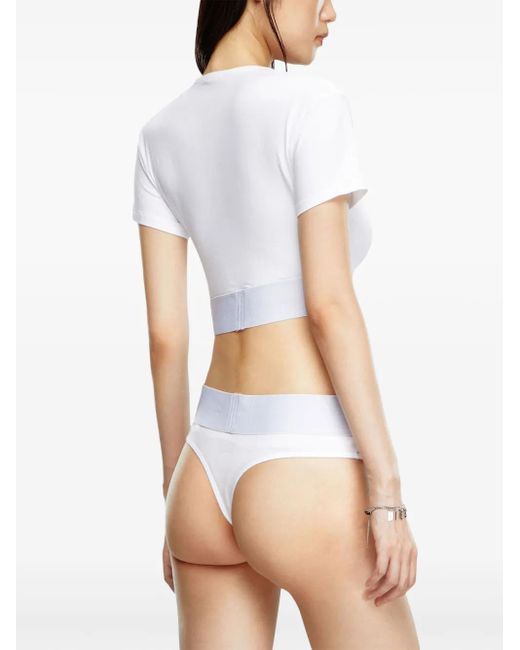 Top corto con cuello redondo DIESEL de color White