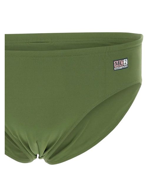 Mc2 Saint Barth Green Logo-Patch Swim Trunks for men