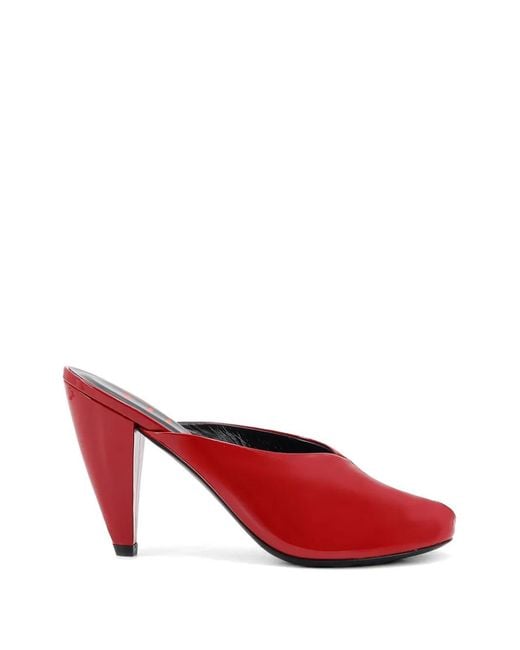 Jude Red Paw Patent Leather Mules