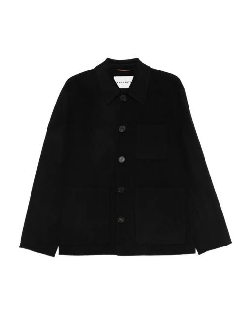 Amaranto Point-Collar Shirt Jacket in Black for Men | Lyst UK