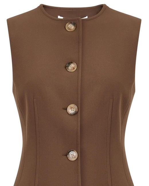 Veronica Beard Brown Jessup Buttoned Waistcoat
