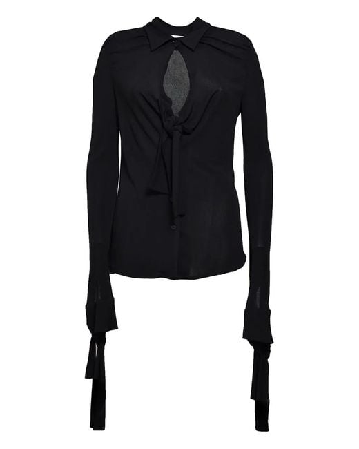 Chemise À Design Noué Devant MSGM en coloris Black