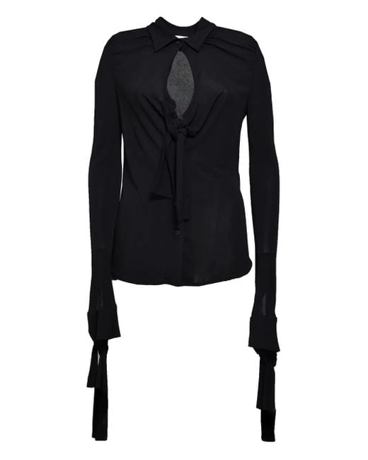 Camisa Con Lazo MSGM de color Black