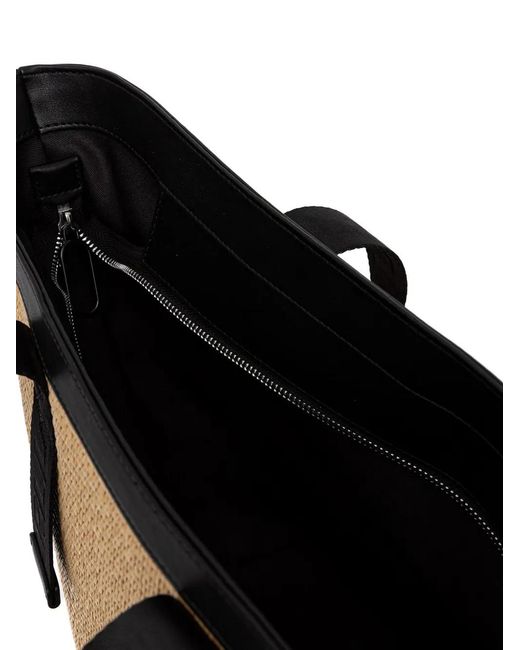 Karl Lagerfeld Natural Woven Logo-Jacquard Tote Bag