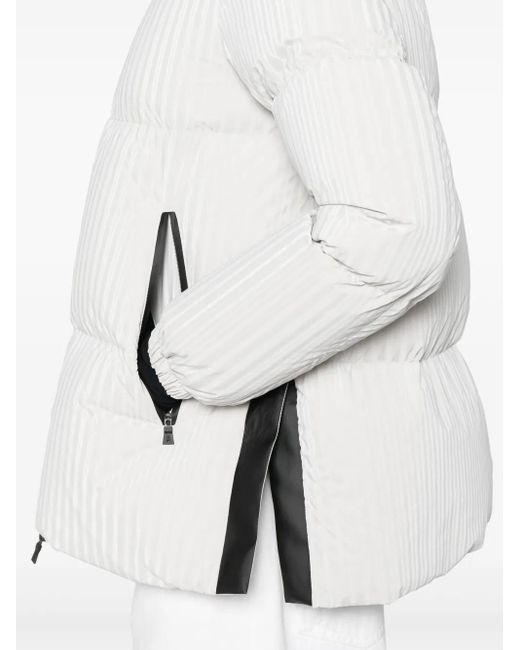 Herno White Matelassé-Effect Jumper Jacket
