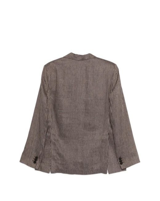 Alysi Brown Blazer À Rayures