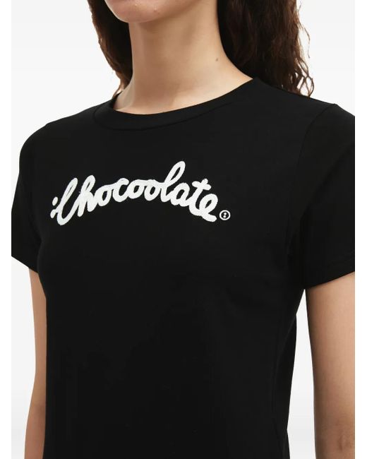 Chocoolate Black Logo-Embroidered T-Shirt