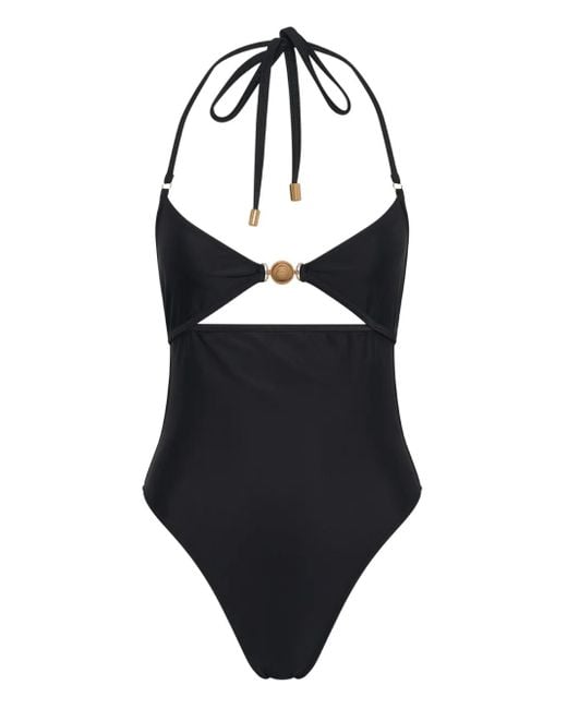 MARINE SERRE Black Jersey Swimsuit
