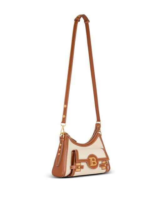 Balmain Natural B-Buzz Canvas Shoulder Bag