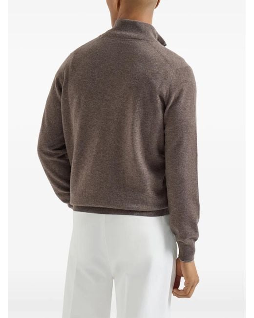 Brunello Cucinelli Brown Cashmere Sweater for men