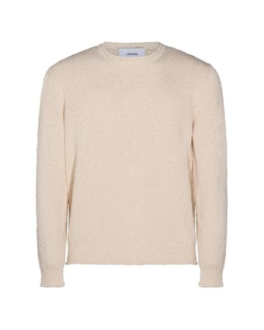 Lardini Natural Textured Crew Neck Sweater for men