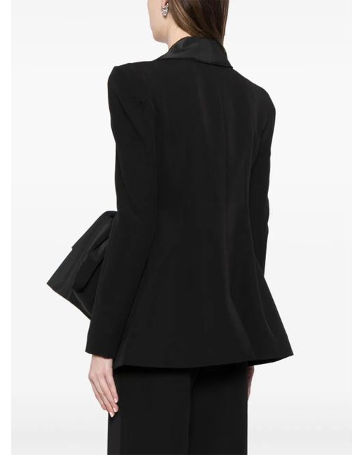 Saiid Kobeisy Black Bow-Detail Single-Breasted Blazer