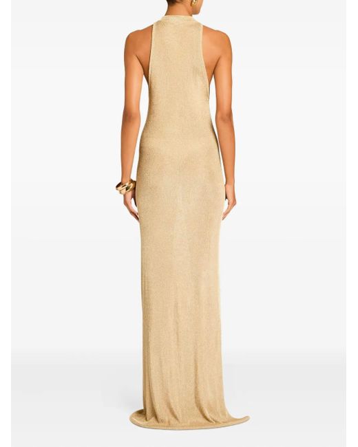 SER.O.YA Natural Metallic-Knit Maxi Dress