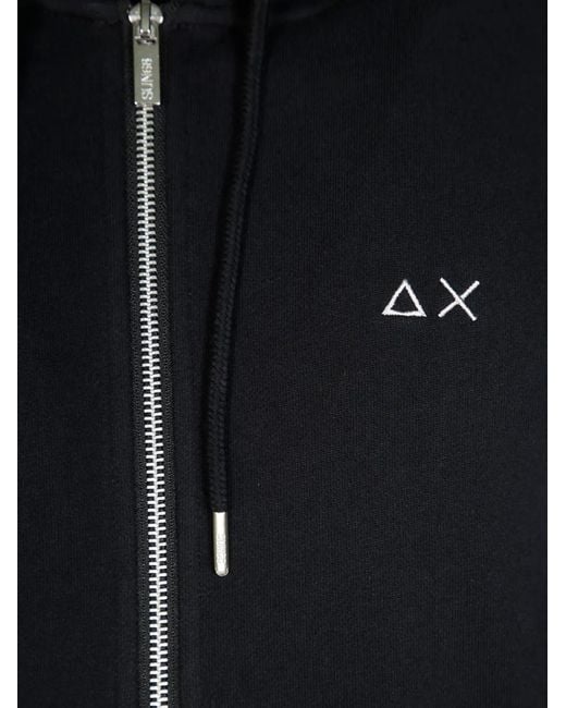 Sun 68 Black Zip-Up Hoodie for men
