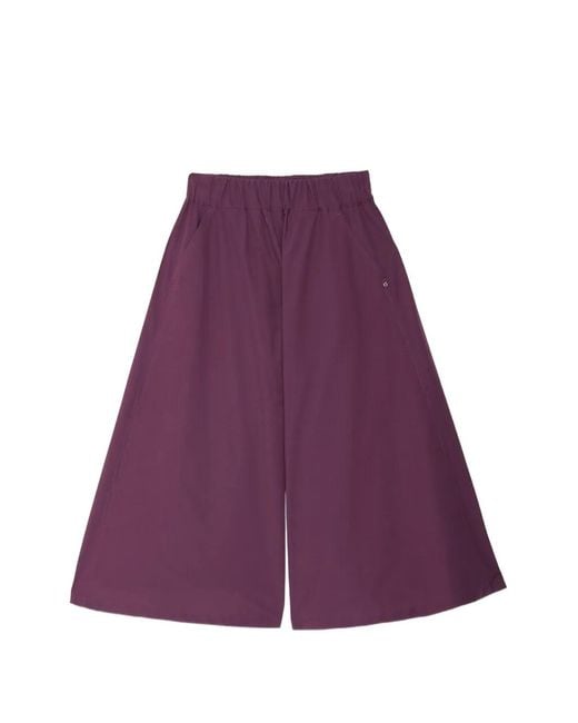 Ottod'Ame Purple Wide-Leg Culotte Cotton Trousers