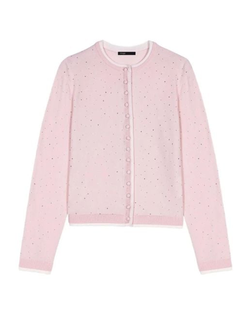 Maje Pink Button-Down Cardigan