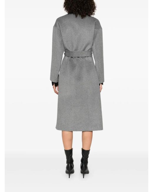 Liu Jo Gray Classic Mid-Length Coat