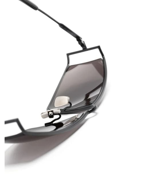 Saint Laurent Gray Sl 606 Rectangle-Frame Sunglasses