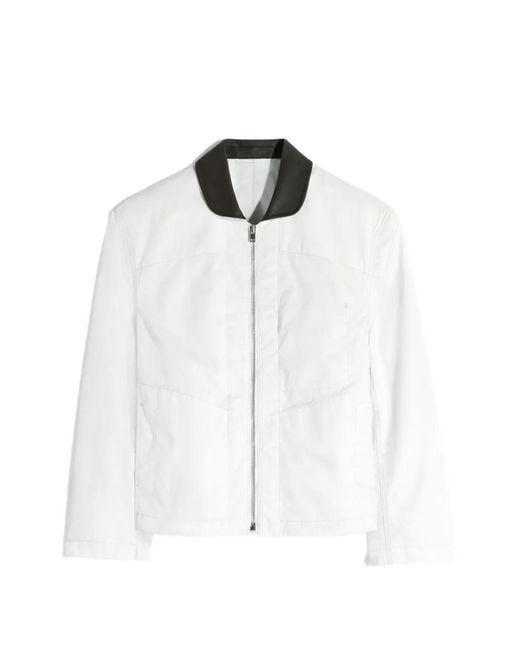 Lemaire White Zip-Fastening Long-Sleeve Jacket