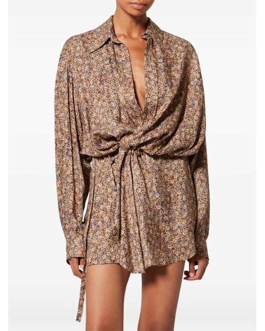 Isabel Marant Natural Harmony Floral Tie Mini Dress