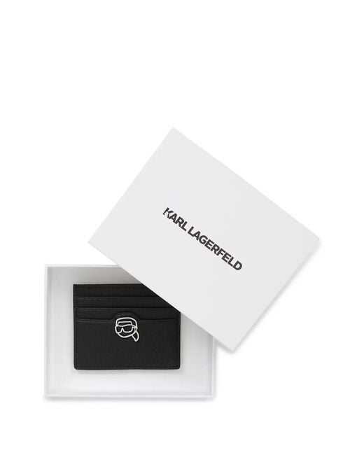 Karl Lagerfeld Black Drawing-Motif Cardholder