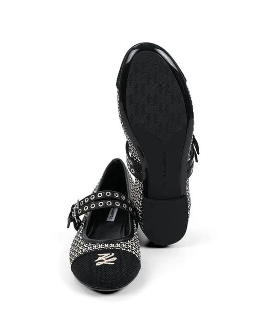 Karl Lagerfeld White Eyelet-Embellished Ballet Flats