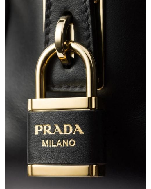 Prada Black Mittelgroße Tote Bag Aus Re-Nylon Und Leder