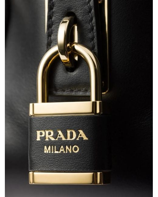 Prada Black Medium Re-Nylon And Leather Tote Bag