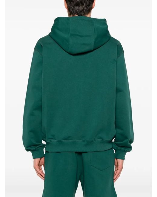 Casablanca Green Logo-Print Zip-Up Hoodie for men