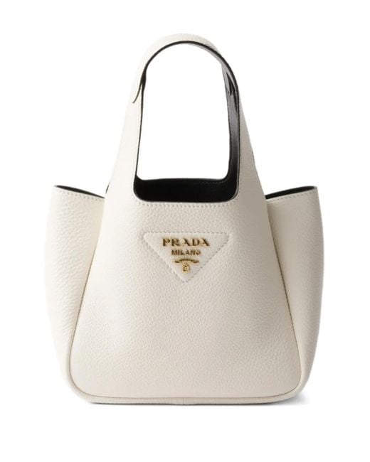 Borsa Tote Mini di Prada in White