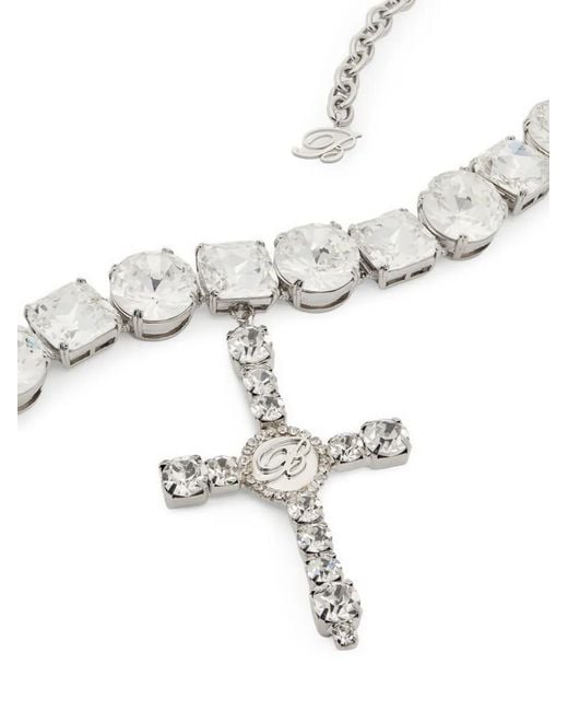 Blumarine White Cross Choker